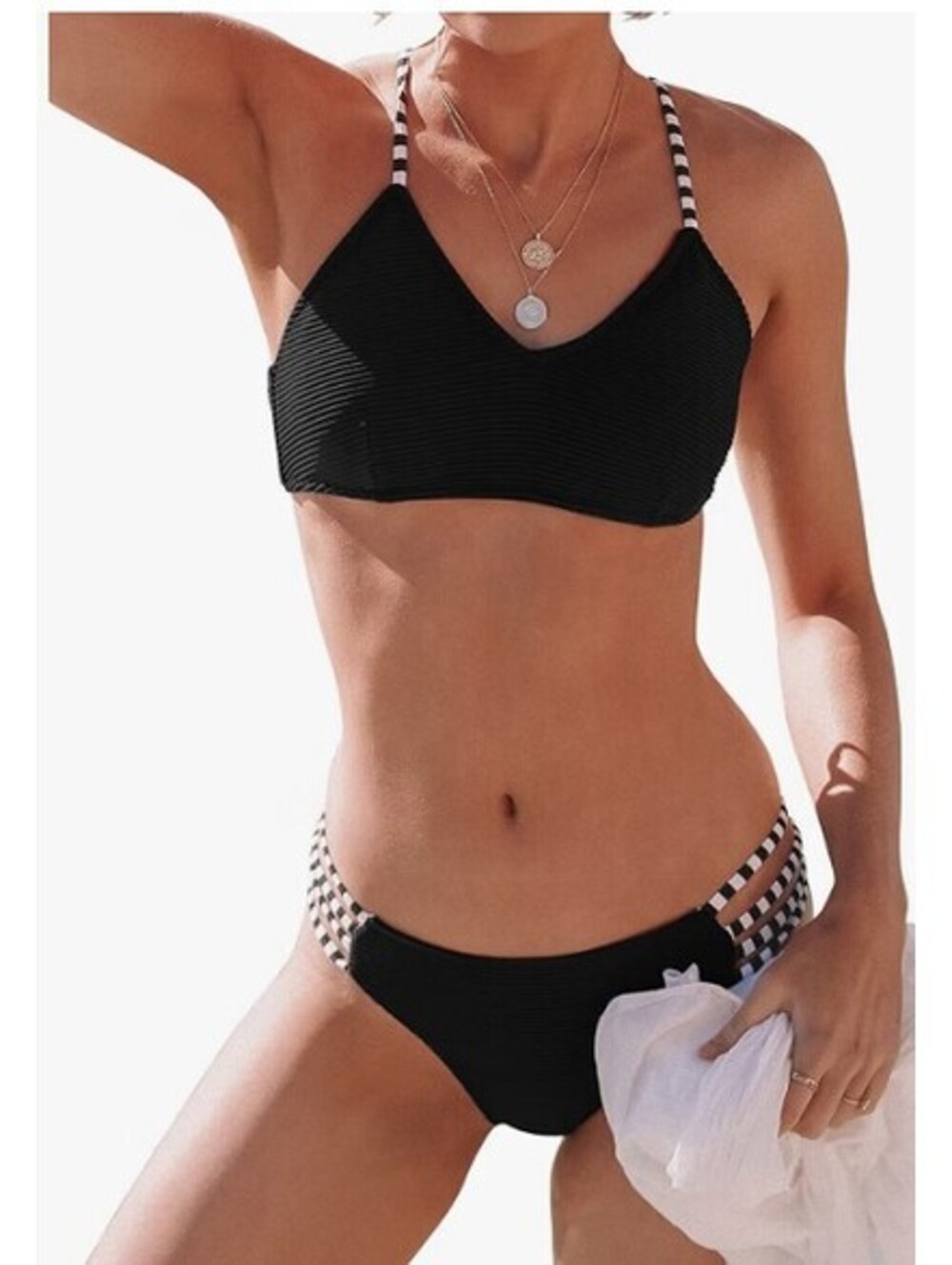 Cupshe | L | Black Crisscross Bikini Set